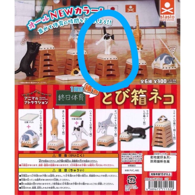 【全新現貨】扭蛋 Stasto stand stones 終日體育 動物愛好系列 貓咪跳箱 跳箱貓