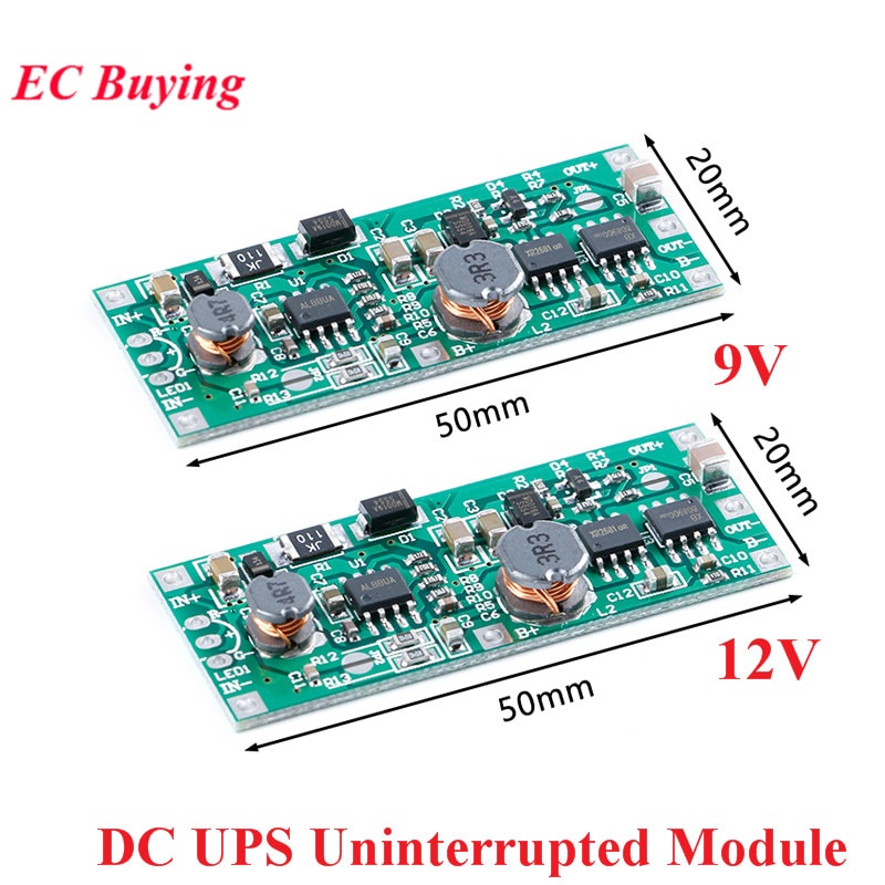 Dc UPS 不間斷充電模塊 5V-12V 至 9V 12V 1A 18650 鋰電池升壓升壓電源電壓控制板 relan
