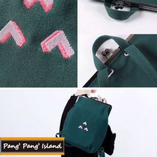 "Pang Pang Island" 3色任選 YIZI文藝幾何圖型金刺繡帆後背包日韓系個性文青風雙肩包/手提包