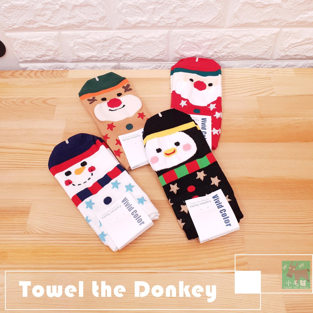 【韓國襪】23-25女襪 聖誕系列純棉裸襪 可愛立體毛巾大圖 超可愛超有聖誕氣氛