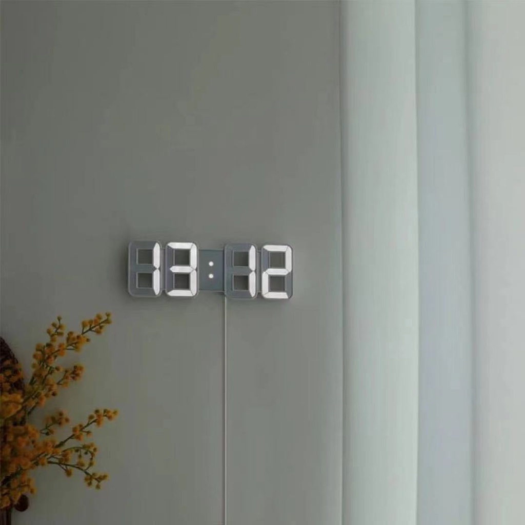 🌷台灣現貨🌷網紅ins學生用3D數位LED時鐘鬧鐘北歐創意擺件臥室客廳現代簡約鐘