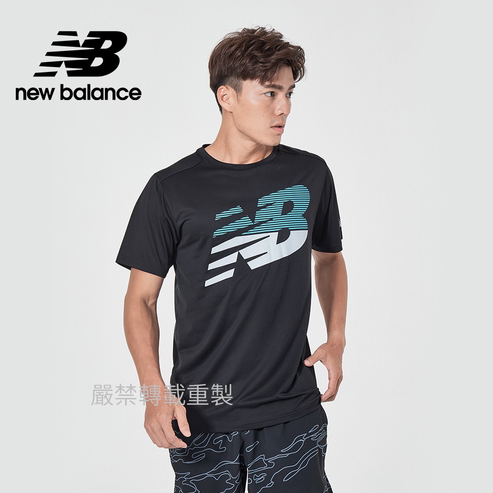 【New Balance】 NB DRY運動短袖上衣_男性_黑色_AMT03204BPT