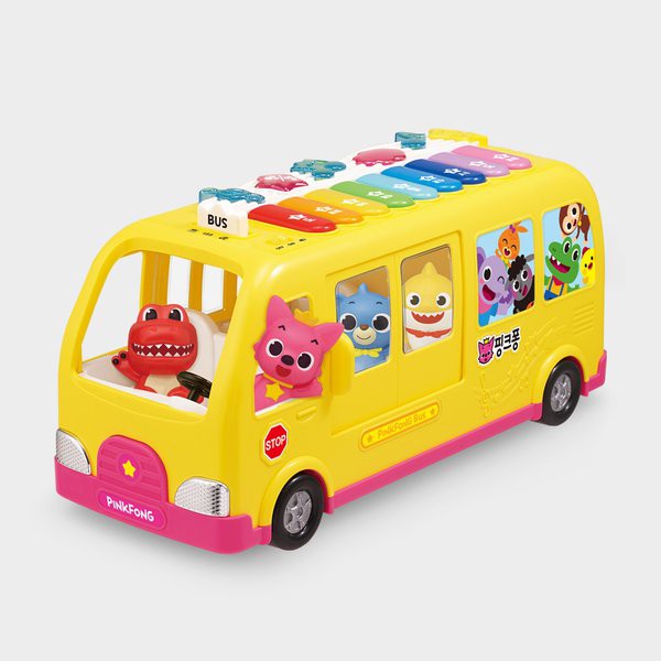 Pinkfong 碰碰狐 韓國原裝唱歌鋼琴巴士 聲光音樂玩具車 內建18首歌曲 Baby Shark鯊魚寶寶家族玩具禮物