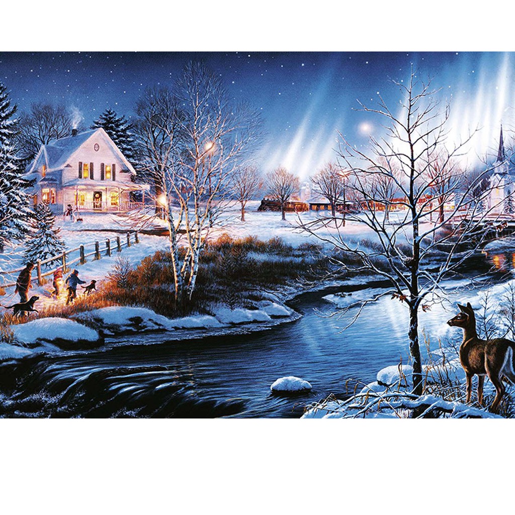 現貨 成人拼圖1000片雪夜極光 蝦皮購物