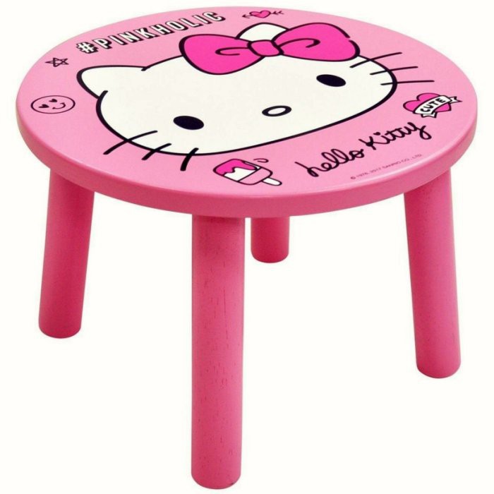 正版授權  Hello Kitty 矮凳 圓椅 木製椅 沙發矮凳 實木矮凳 KT-630013
