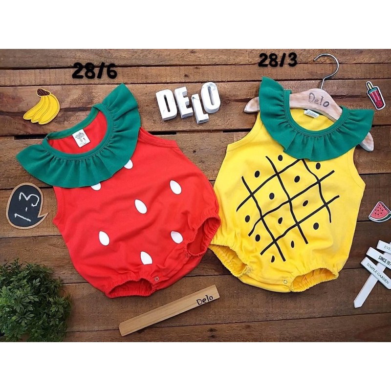 嬰幼兒🧸台製童裝✨背心包屁衣 草莓 鳳梨 包屁衣(70-90)