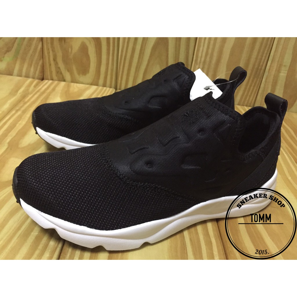 【Tom-m】零碼出清 - REEBOK FURYLITE SLIP CONTEMP 黑白 懶人鞋 現貨 V69108