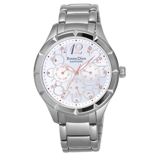 Roven Dino羅梵迪諾 信守金言時尚腕錶-白x銀 大。