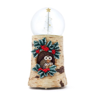 【現貨免運】JARLL讚爾藝術 聖誕 森林守護者-小松鼠 貓頭鷹 水晶球音樂盒
