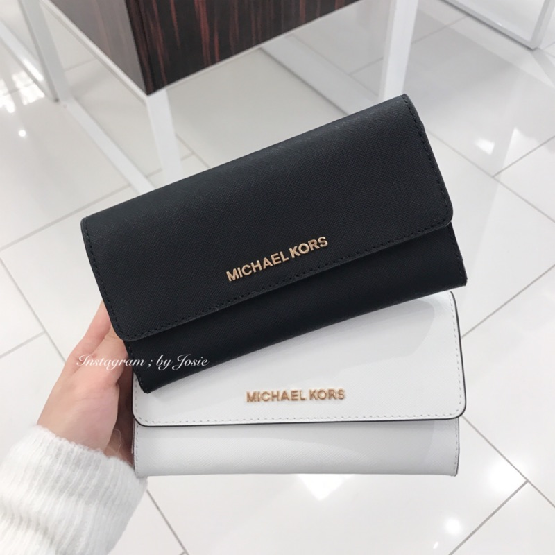 【現貨】美國代購 🇺🇸 Michael Kors MK 防刮皮革 Logo 三折 扣式 長夾