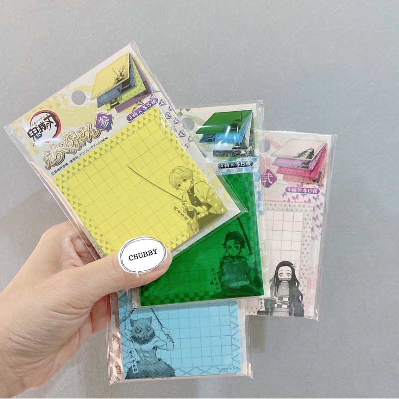 #CHUBBY#日本製/鬼滅之刄週邊/彩色便利貼/全部角色大全集/每個代表色/全新未使用/新品現貨/四款挑選/