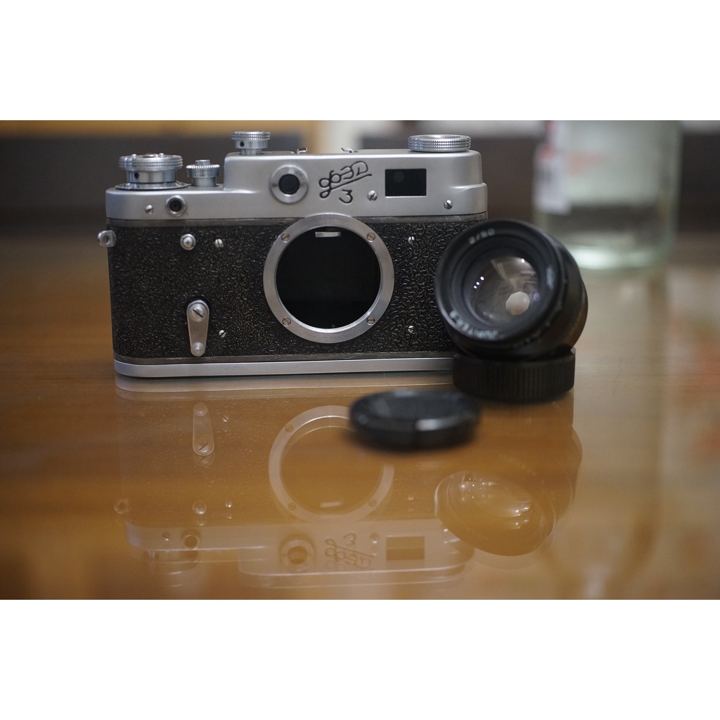 品相不錯FED-3俄國 Leica Copy單眼疊影加購 Jupiter-8 50mm F2.0 L39鏡頭 一機一鏡