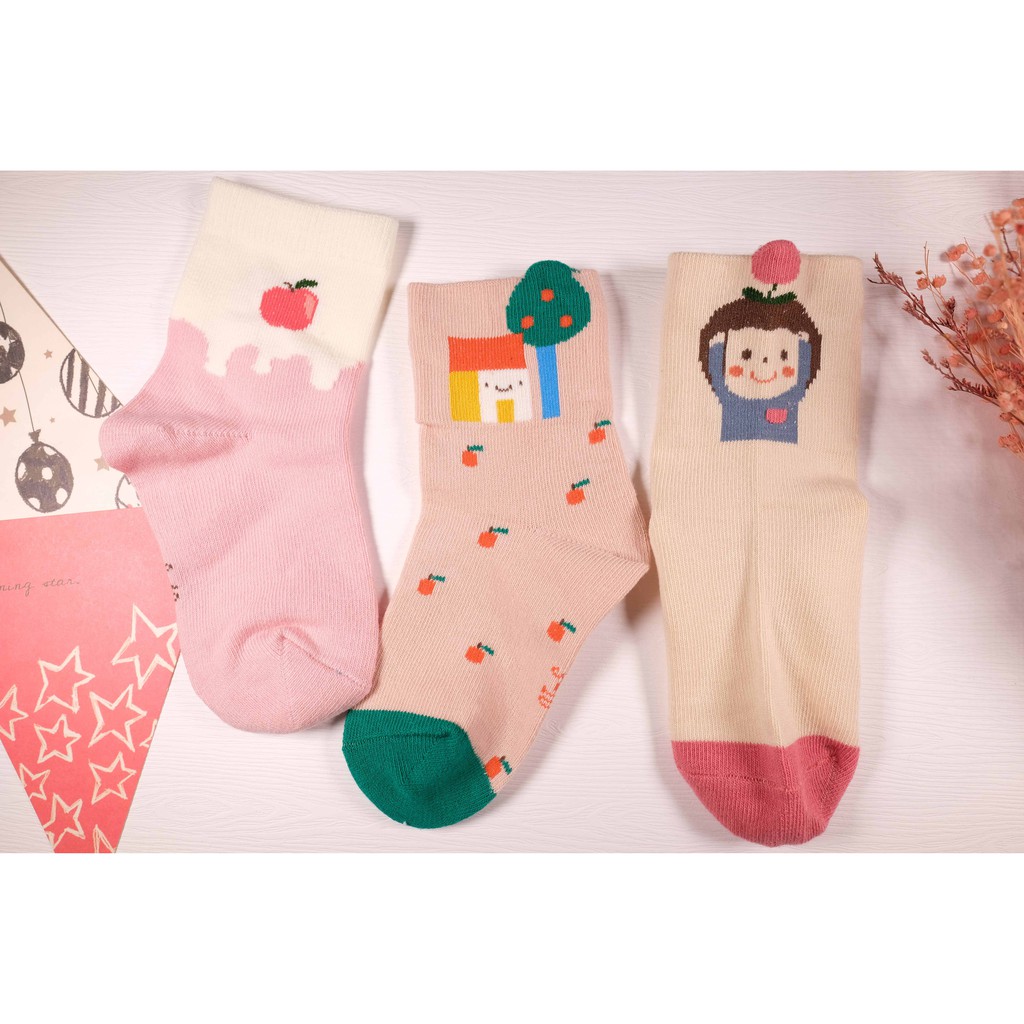 &lt;現貨&gt;蘋果女孩3雙裝童襪  寶寶襪 動物襪 caramella