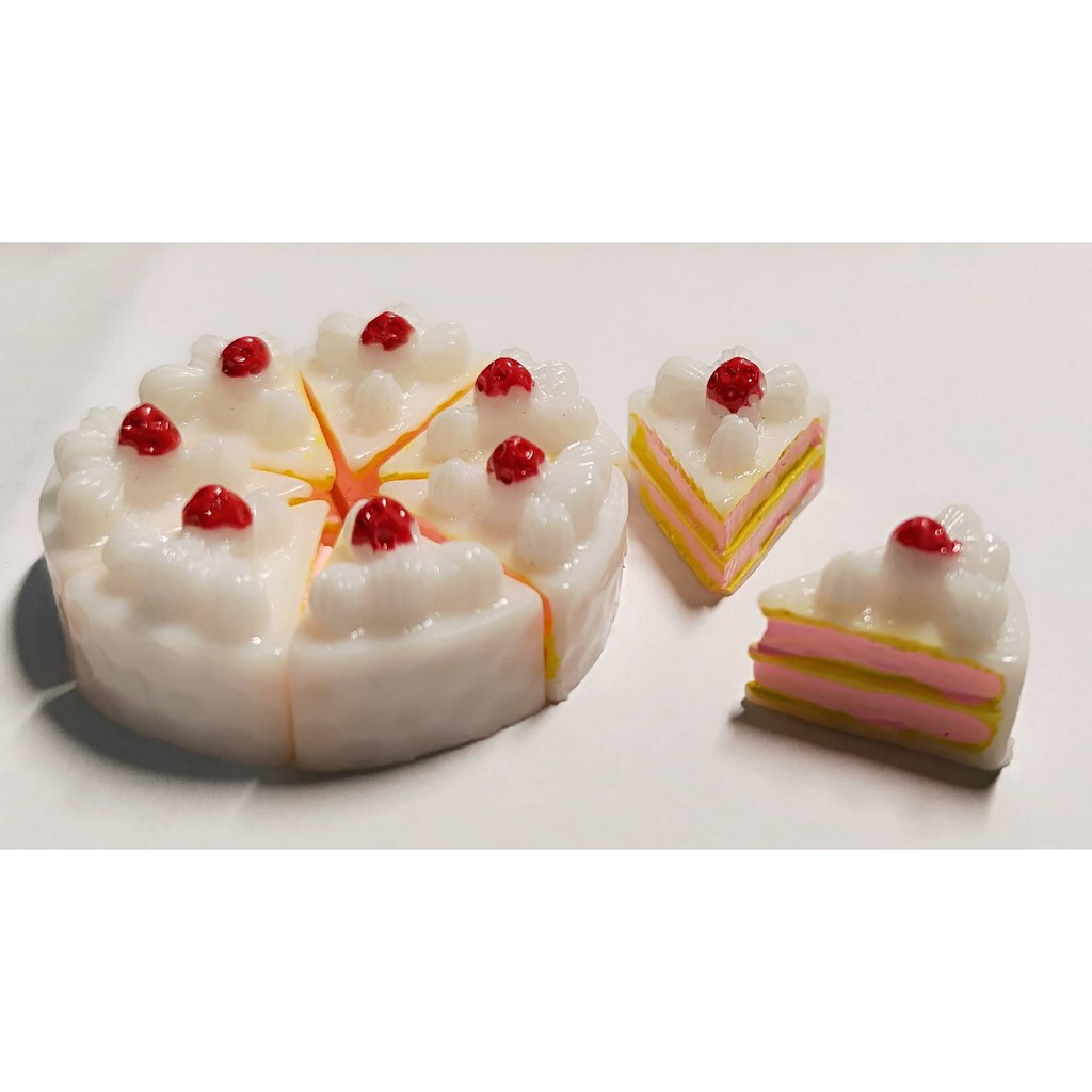 1:12 模型 草莓奶油蛋糕片 (白色)  三角蛋糕 單片價 2A44