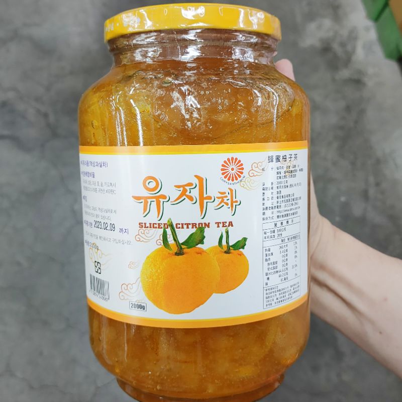 韓國蜂蜜柚子茶柚子醬果醬2000g  #柚子果肉沖泡好喝消暑大罐
