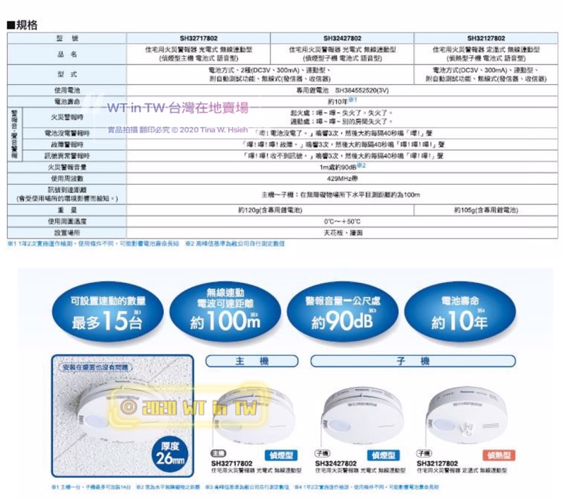 新作送料無料 3台セット パナソニック 火災報知器 光電式2種 無線式 連動型 電池式 子器 BGW32427 特定小規模自動火災報知器
試用期間2018年5月~2020年5月