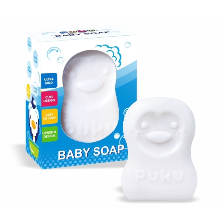 藍色企鵝PUKU造型嬰兒香皂100g (P17905) 滋潤溫和無刺激性配方