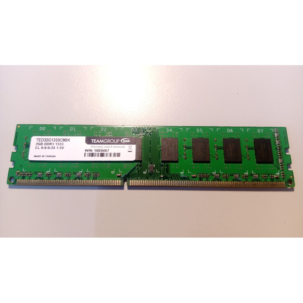 十銓 記憶體 DDR3 1333 2GB RAM TEAMGROUP