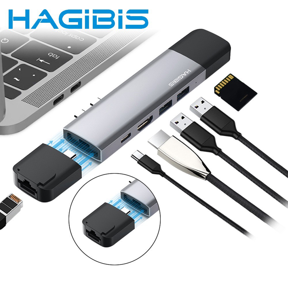 HAGiBiS Macbook專用Type-C雙頭高效能擴充十合一PD快充轉接器 現貨 廠商直送