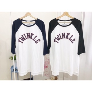 正韓🇰🇷TWINKLE撞色五分T 兩色