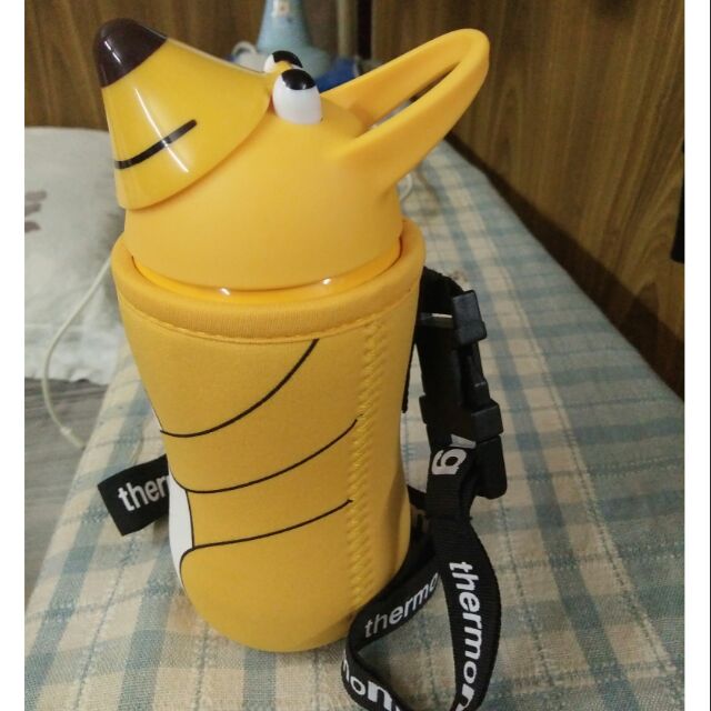 全新 現貨 日本 Thermo mug 輕量 不鏽鋼保溫瓶 動物造型水壺（黃色小熊）
