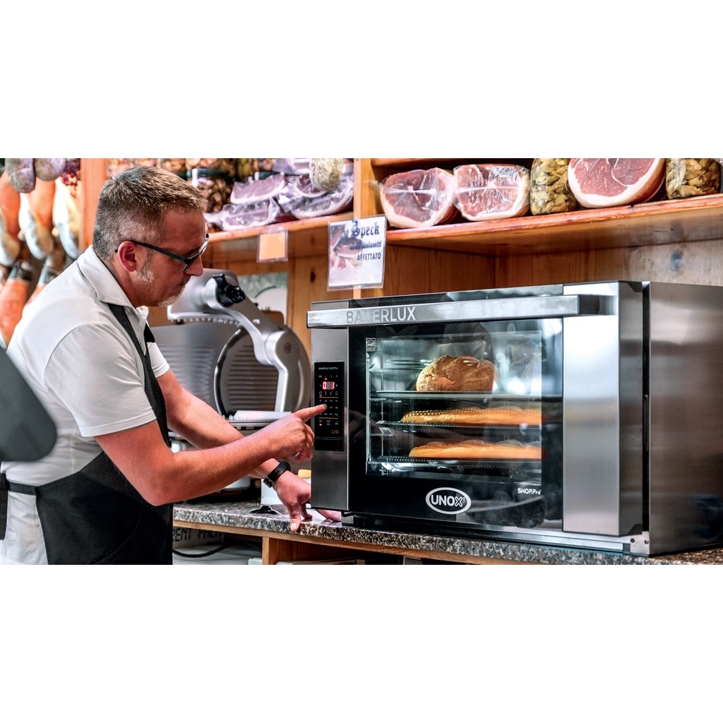 【蓋瑞廚物】義大利製 UNOX SHOPPRO 數位蒸氣旋風烤箱 4烤盤460x33 XEFT-04HS-ELDP贈烤盤