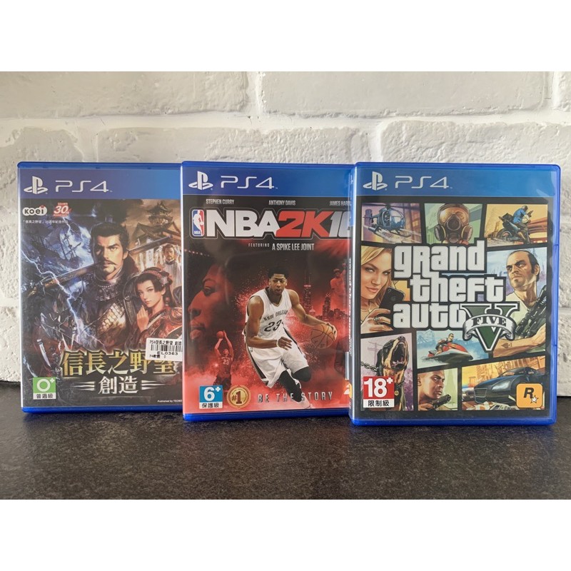 [二手遊戲片🎮] PS4-信長之野望:創造/ NBA 2K16/ 俠盜獵車手5 GTA5