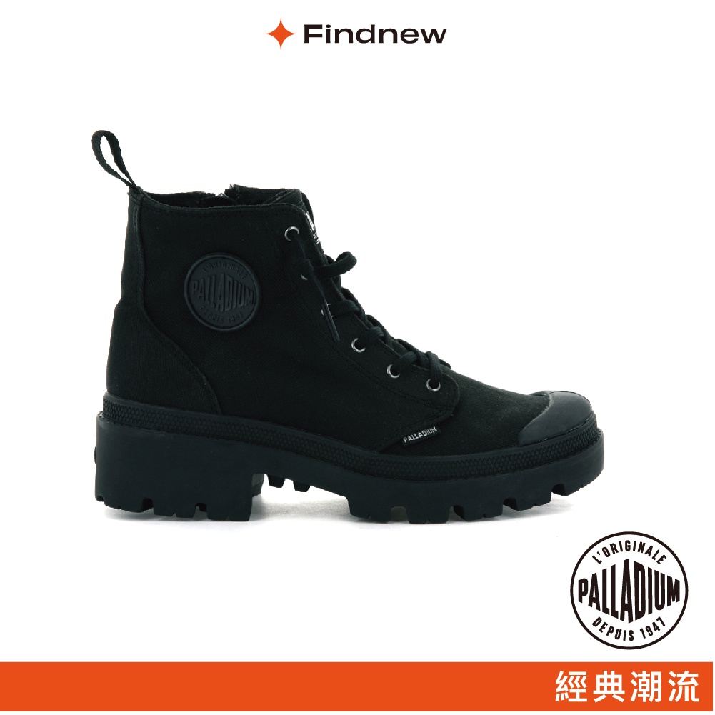 PALLADIUM PALLATWILL 高筒厚跟美腿靴 拉鍊帆布靴 黑色 96907-008【Findnew】