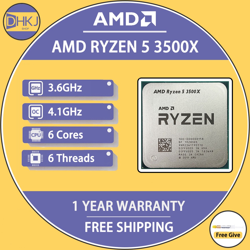 二手amd銳龍5 3500X R5 3500X 3.6GHz 六核六線程CPU處理器 7NM 65W L3=32M So