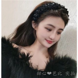 臺灣現貨 貓熊繽雰 復古暗黑新娘宮廷風哥德立體玫瑰雪紡荷葉邊頭飾 法式復古蕾絲玫瑰花髮箍網紗花朵寬邊髮飾蝴蝶結韓國萬聖節