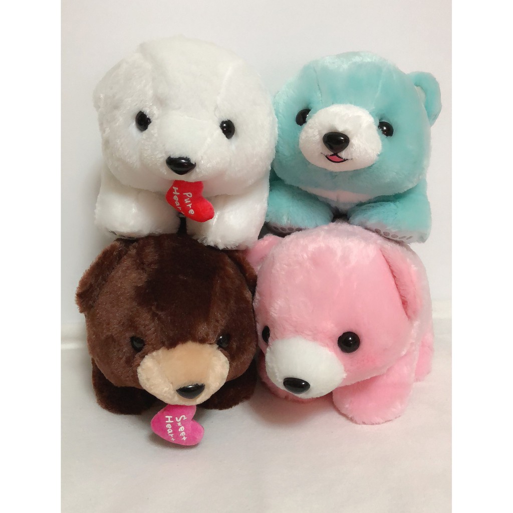 ，s，***日本景品 彩色熊熊 彩色中型熊 北極熊  白熊 棕熊 粉紅熊  藍熊 絨毛玩偶 絨毛娃娃