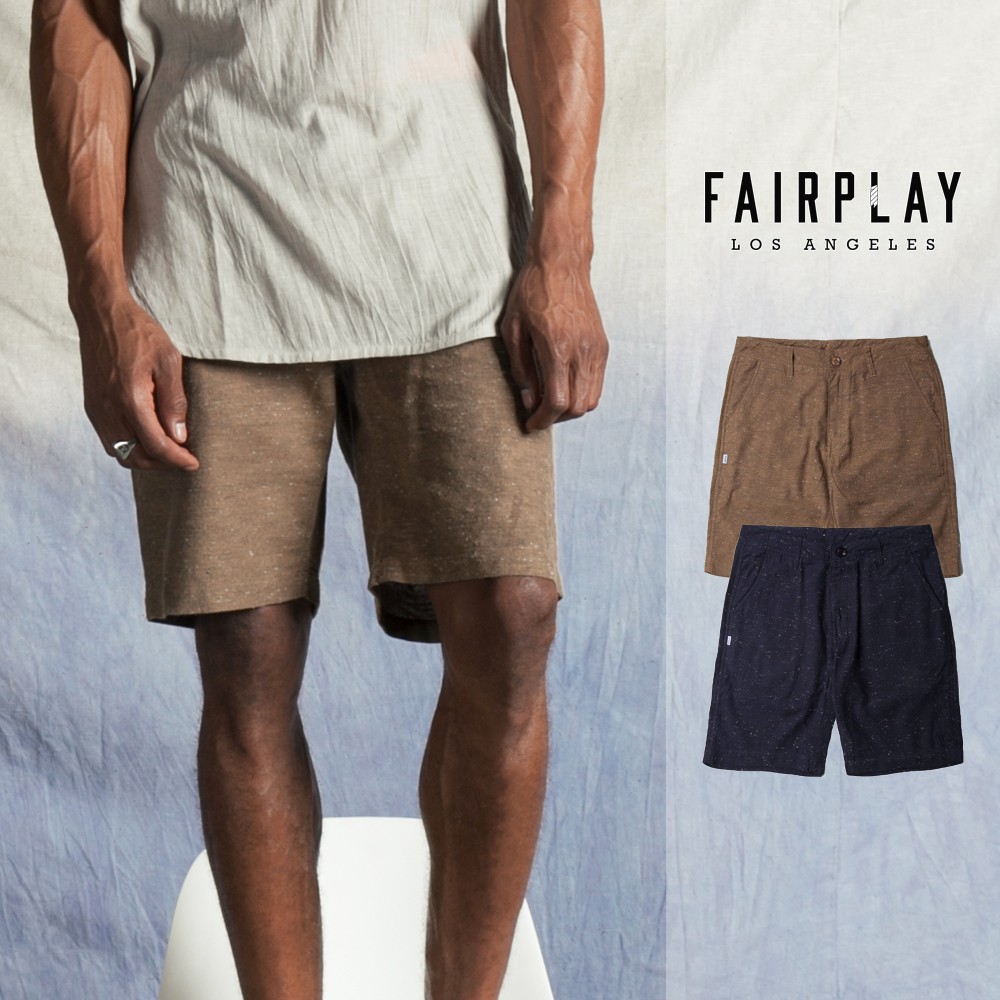 FairPlay Tracy 棕 藍 五分短褲 休閒 素色 潑墨 滿版 棉質 美牌 現貨 五分褲 O/T