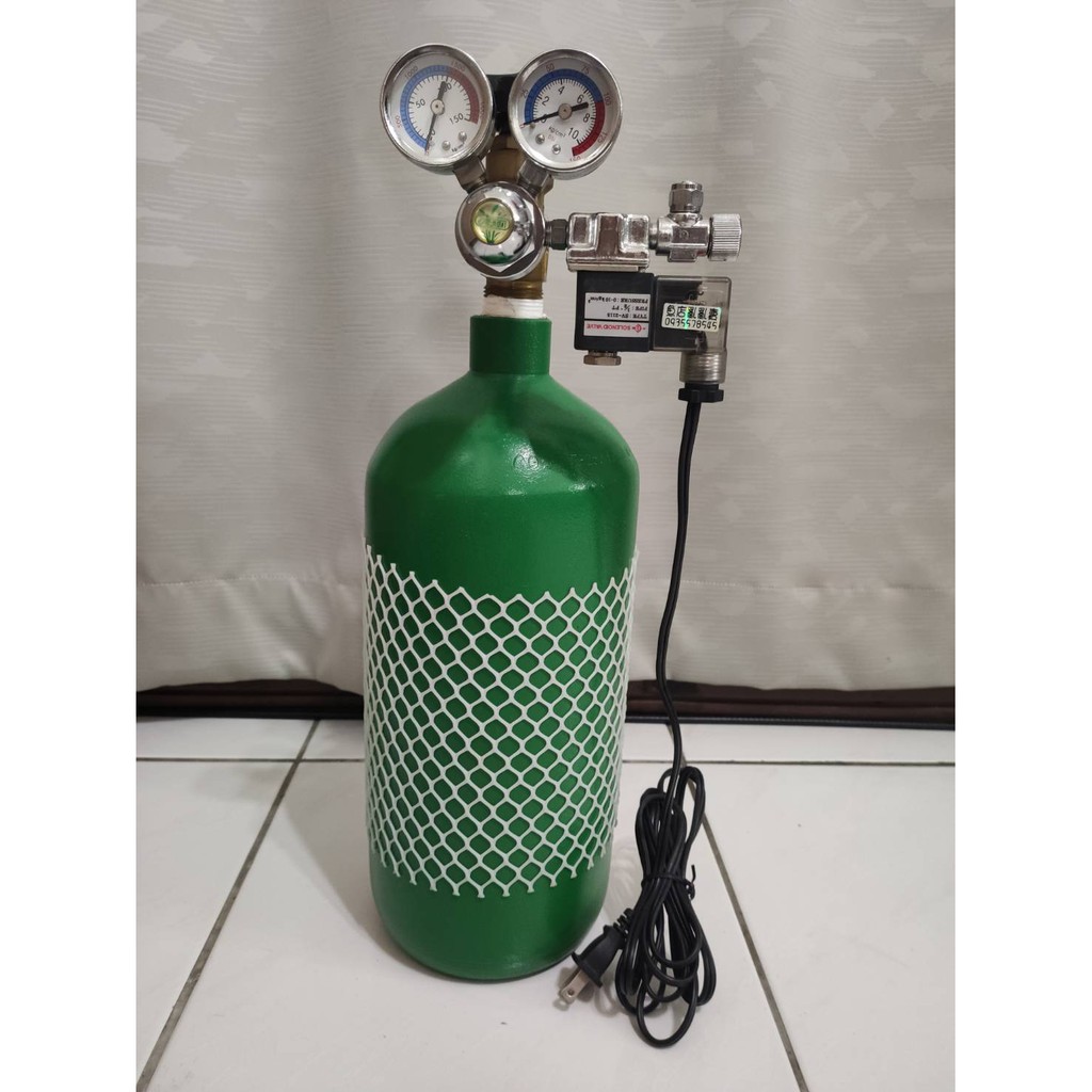 二手良品～ 水族用 CO2鋼瓶 3.4L+ISTA 伊士達 CO2雙錶電磁閥