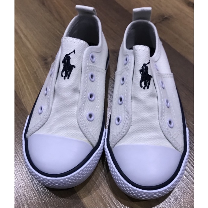 POLO RALPH LAUREN WHITE RALAND 童鞋 懶人鞋