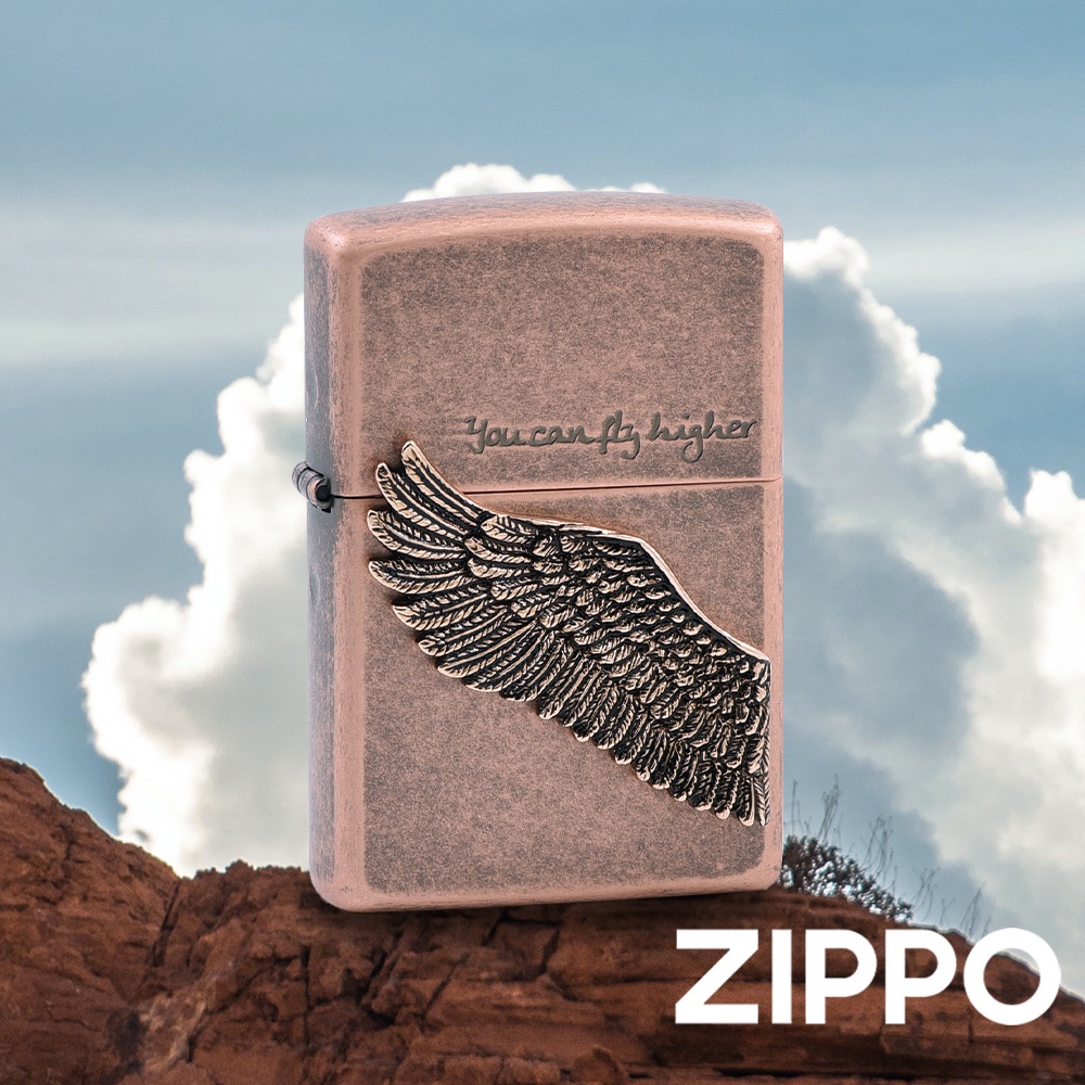 ZIPPO 飛越之翼(古銅灰)防風打火機 韓國設計 官方正版 現貨 限量 禮物 送禮 客製化 終身保固 ZA-1-2C