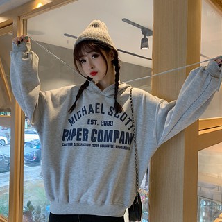 冬季女生字母連帽衛衣 女生長袖上衣 立領連帽t ins超火上衣 韓版連帽t