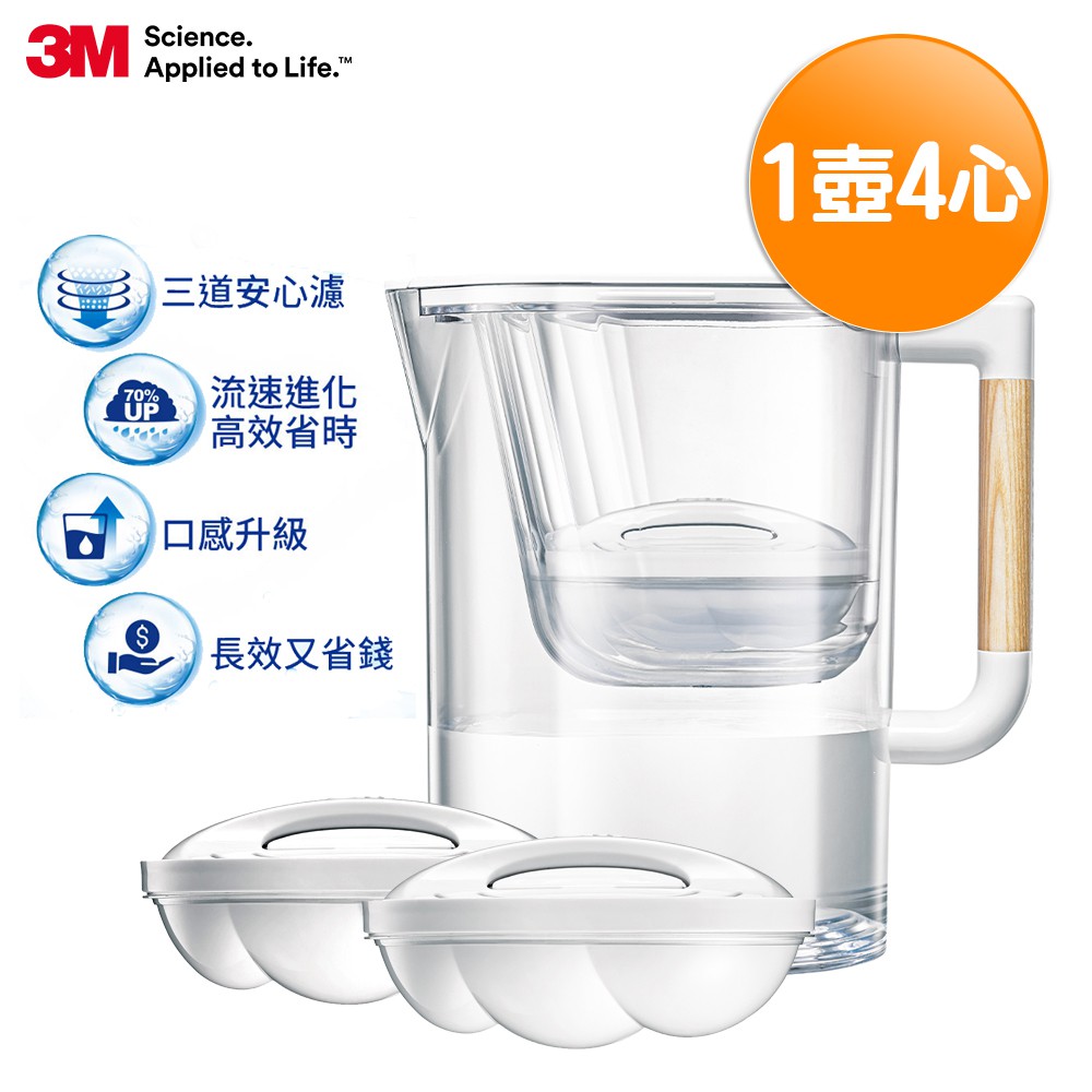 3M 即淨高效濾水壺 一壺四濾心 WP4000