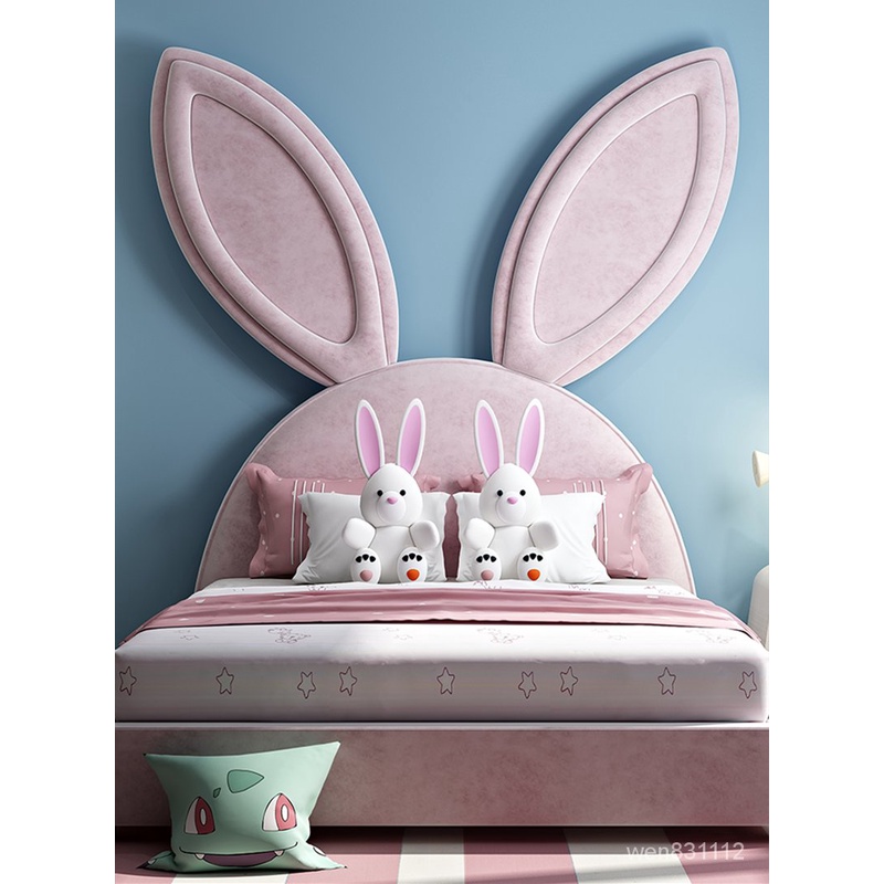 小小洋家具專營店卡通兔子布藝軟包美式床頭板定製兒童房靠背網紅榻榻米防碰撞床屏