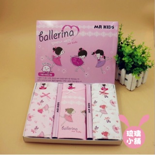 《琉璃的雜貨小舖》韓國 芭蕾女孩 有機棉背心 寶寶背心 女童純棉背心 兒童內衣一組3件 現貨