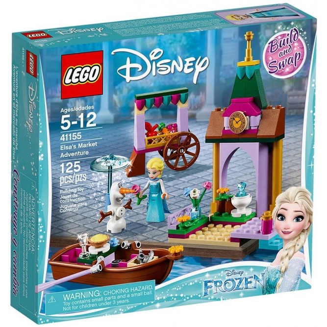 絕版現貨【LEGO 樂高】全新正品 益智玩具 積木/ 公主系列 | 冰雪奇緣 雪寶與艾莎 市集冒險 Elsa 41155