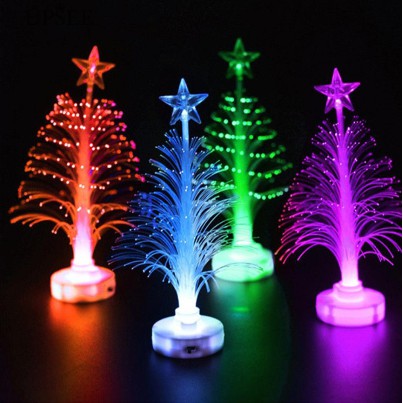 創意七彩發光聖誕樹 聖誕發光玩具 led閃光光纖樹 七彩發光聖誕樹 光纖樹 小夜燈