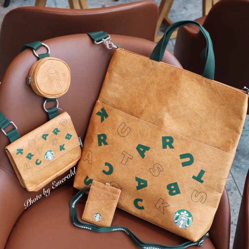 預購 上海星巴克📦杜邦紙 墨綠 女神 背包 手提包 斜背包 零錢包 證件套