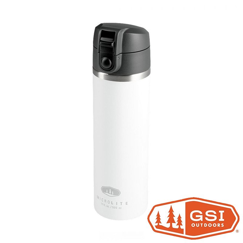 【GSI】Microlite FLIP輕量不鏽鋼保溫瓶0.5L/彈蓋『白色』67009