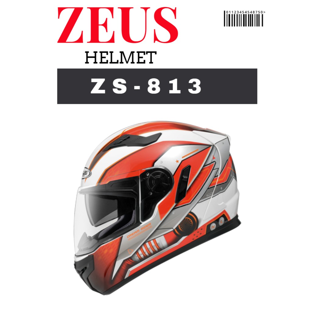 ZEUS ZS-813  AN19 彩繪 輕量化 內墨鏡 內襯可拆洗 全罩安全帽