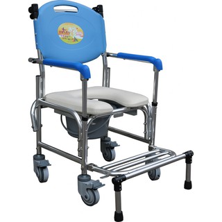 鋁製附輪便器椅洗澡椅 可掀扶手 可放馬桶上 不可收合款