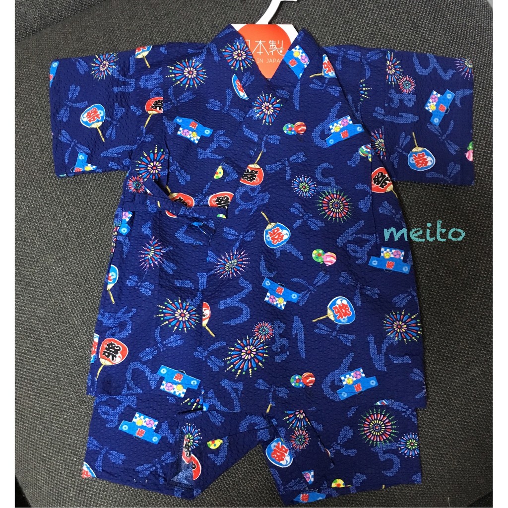日本製 日本 🇯🇵 甚平 和服 浴衣 花火 兒童 男童 童裝 兒童浴衣 寶寶浴衣 寶寶 日本和服 短袖 祭典