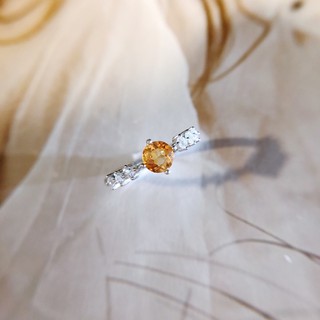 【le bonheur】暴富的黃水晶戒指指環 尾戒 情侶戒指 情人節禮物 生日禮物 送女友 送閨蜜