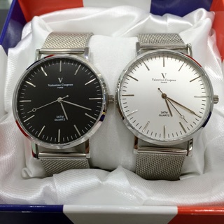 ✨ Valentino 范倫鐵諾 公司貨 商務風簡約式鋼索對錶 防水 保固 銀色/玫瑰金x黑/白錶面