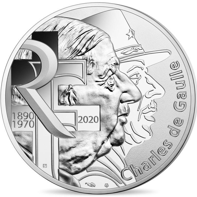 戴高樂 逝世50週年 法國紀念幣 二戰 政治家 將軍 總統 領袖 拿破崙 硬幣 軍事家 歐洲 歷史 收藏紀念品名人