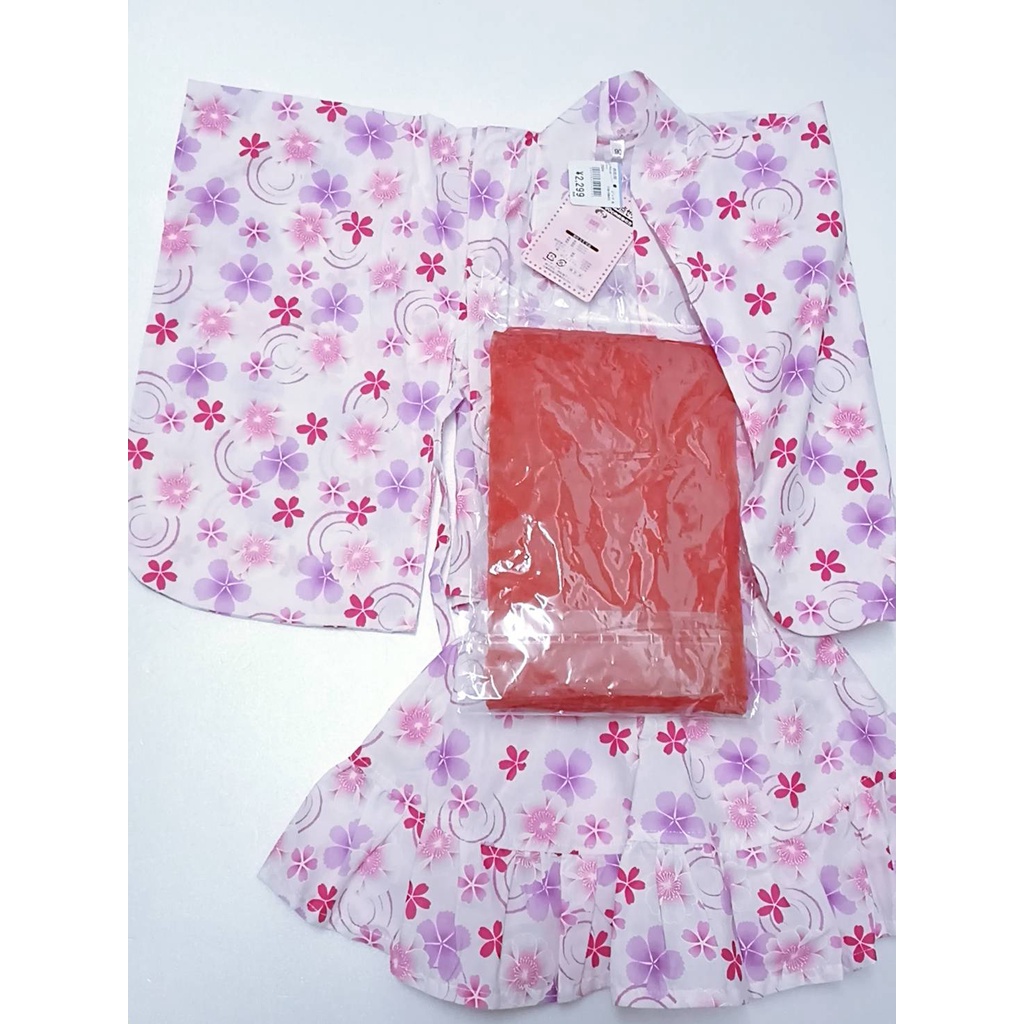 日本進口☆╮100%純棉西松屋 女童華麗款短袖和服套裝90~95cm
